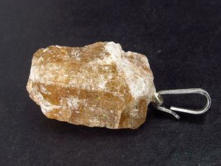 Large Herderite Crystal Silver Pendant From Brazil - 1.  0 " - 2.  8 Grams