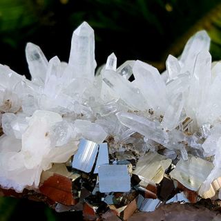 Spectacular 5 1/4 Inch Quartz Crystals With Pyrite And Calcite Combination