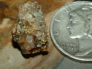 Oxidized Gold Quartz Specimen 1.  39 Gram Natural California Gold In Quartz