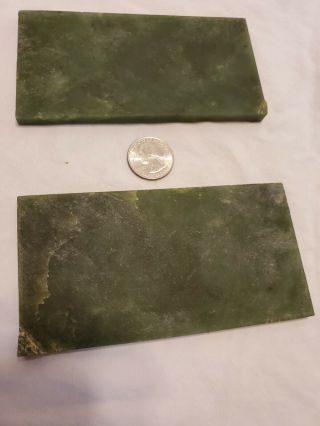 2 Rough Cut Slabs Of Siberian Jade 334g 5 " X 2.  5 " Each Jewelry Making