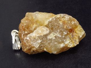 Large Herderite Crystal Silver Pendant From Brazil - 1.  3 " - 5.  8 Grams