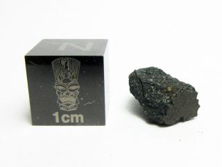 Aguas Zarcas Cm2 0.  69g Crusted Frag Of Costa Rica Fall Meteorite