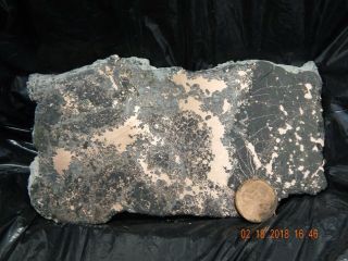 Amygdaloid Copper Slab Display Piece - Michigan Mineral Mining Specimen