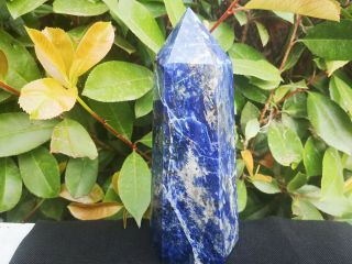 1371g Natural Crystal Obelisk Quartz Healing Reiki Blue Crystal Column S98