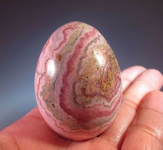 50mm (1.  95 ") Pink Rhodochrosite Crystal Gemstone Egg Sphere From Argentina 1001
