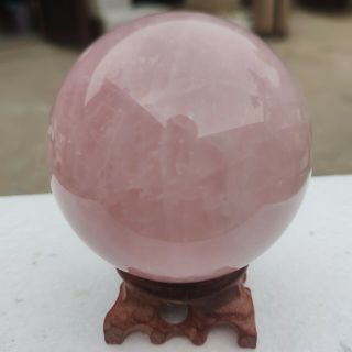 2.  6lb Natural Pink Rose Crystal Ball Quartz Healing Sphere Reiki Stone Hh573