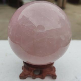 2.  6LB Natural Pink Rose Crystal Ball Quartz Healing Sphere Reiki Stone HH573 3