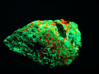 Bright Fluorescent Willemite " Shot Ore " In Calcite,  Franklin,  Nj 3