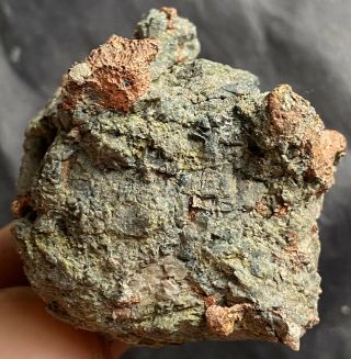 49g Silver & Copper Halfbreed In Green Matrix - Seneca Mine,  Keweenaw,  Michigan