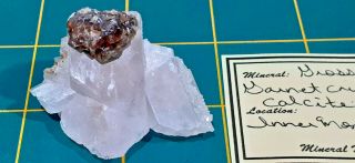 Grossular Garnet Crystal On Calcite Crystals - Inner Mongolia,  China