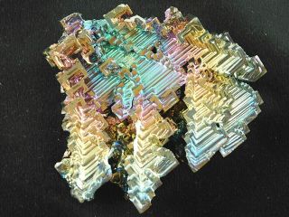 A Big Blue Pink Green And Gold Colored Bismuth Crystal From Germany 183gr