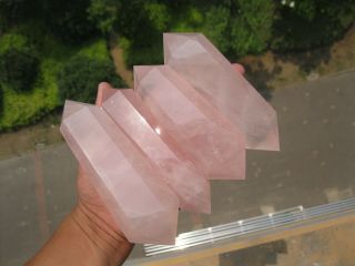 1101g (2.  43lb) Natural Rose Quartz Crystal Cutting Polishing Wand Healing 4 A751