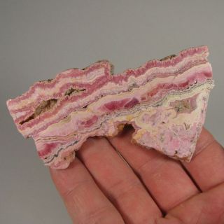 3.  8 " Banded Pink Rhodochrosite Polished Gemstone Slab Slice - Argentina