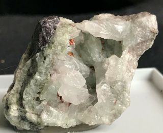 Prehnite W/ Copper And Quartz Crystals - Iroquois Mine,  Keweenaw Co,  Michigan