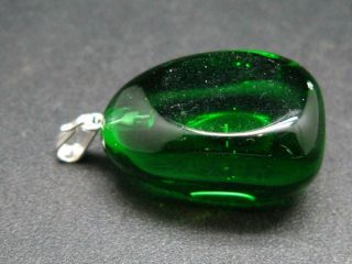 Fine Green Andara Glass Pendant From California - 1.  3 " - 8.  8 Grams