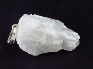 Natrolite Crystal Silver Pendant From Russia - 1.  4 "