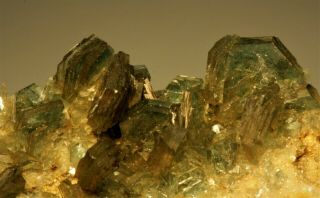 Clinochlore Glassy,  Blue - Green Crystals On Matrix Fine Mini Yellow Cat Mine,  Ca