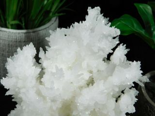 A Big 100 Natural Bright White ARAGONITE Crystal Cluster With a Stand 507gr 3
