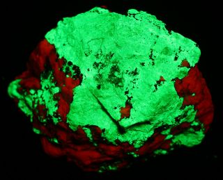 Green Willemite,  Calcite Fluorescent Minerals,  Franklin,  Nj