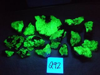 15 Brightly Fluorescent (green Sw - Uv) Hyalite,  Common Opals,  Colorado Q92