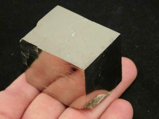 A Big And 100 Natural Cubic Oblong Pyrite Crystal Cube From Spain 297gr