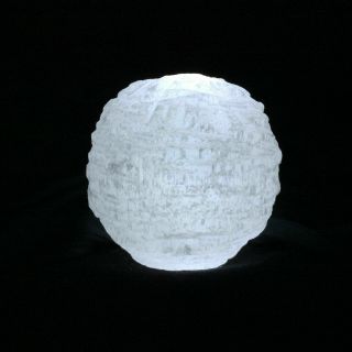 Selenite Snowball Globe With Light 2lbs 9oz Display Piece Crystal Decor
