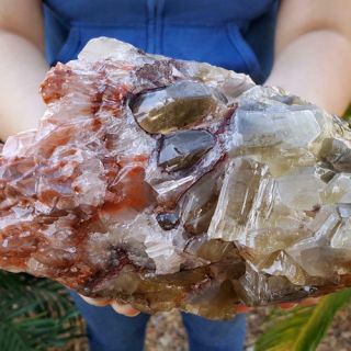 Spectacular Large 6 3/4 Inch Tri Color Banded Calcite Crystal