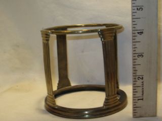 vintage brass sphere ball globe holder decor four column round top stand 3