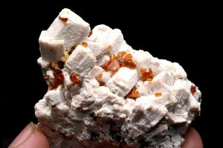 61g Natural Spessartine - Garnet Feldspar Crystal Rare Mineral Specimen China