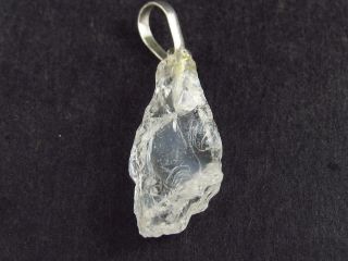 Petalite Crystal Silver Pendant From Brazil - 1.  1 "