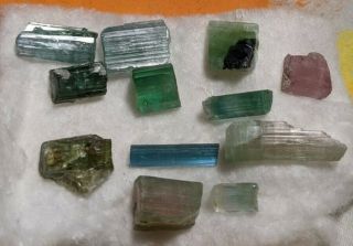 16.  8 Gram Parcel Natural Color Tourmaline Crystals - Brazil And Pakistan