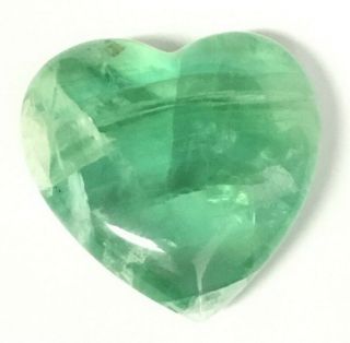 Green Fluorite Quartz Crystal Heart Healing Mineral Polished Stone 3 