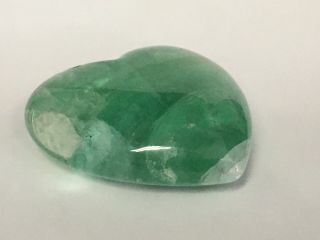 Green Fluorite Quartz Crystal Heart Healing Mineral Polished Stone 3 