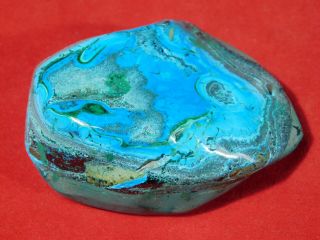 A Big Polished Deep Blue Chrysocolla Pebble With Shattuckite The Congo 175gr