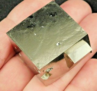 A Very Rare 100 Natural Oblong Pyrite Crystal Cube From Spain 107gr