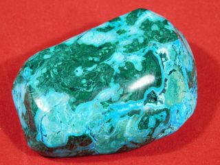 A Big Polished Deep Blue Chrysocolla Pebble With Shattuckite The Congo 312gr