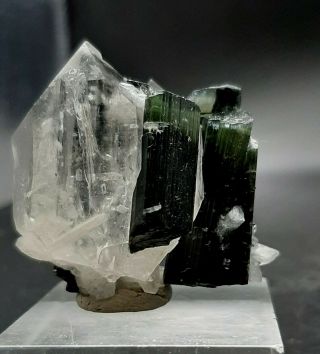 270 Cts Beautifull Green Cape Tourmaline Crystals With Quartz And Cleavlandite