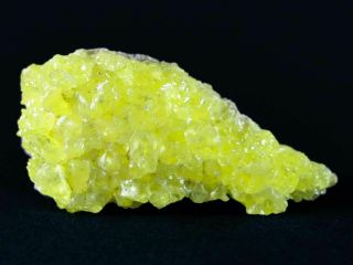 Bright Yellow Sulfur Crystal Cluster On Matrix El Desierto Mine Bolivia 1.  1 Oz