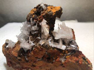 Hemimorphite,  Santa Eulalia,  Mexico,  Minerals,  Crystals,  Limonite,  Goethite.