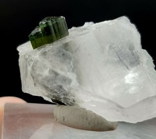 100 Cts Top Quality Green Tourmaline Crystals With Quartz From Staknala