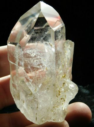 A Larger Very Translucent 100 Natural Quartz Crystal Twin From Brazil 140gr