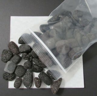 Closeout - Lava Stone Tumbled 1 Lb 3 Oz Bulk Stones Black Porous 5/8 - 1 3/8 "