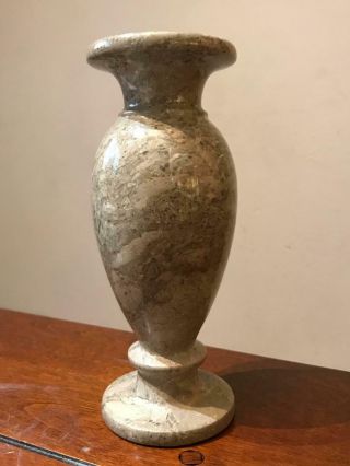 Vintage Heavy Marble Vase 8 Inches Tall,  And 3 Inches Diameter