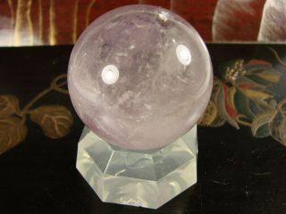 Natural Amethyst Crystal Sphere On Acrylic Stand Mals5