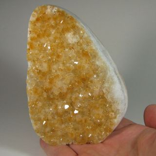 4.  5 " Polished Citrine Crystals Cluster Standup Display Stone - Brazil - 2.  1 Lbs.