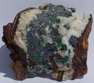 Attractive Cuprite In Calcite With Malachite - - Bisbee,  Arizona - - Ex Ron Blackstone