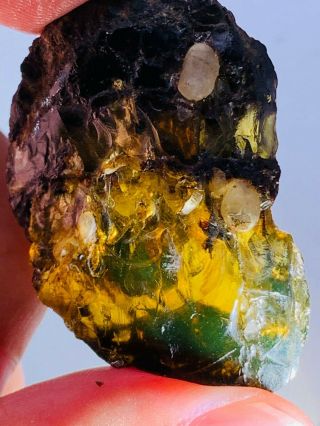 9.  8g Stone Grow With Raw Amber Burmite Myanmar Amber Insect Fossil Dinosaur Age
