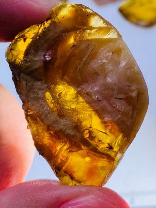 7.  55g white stone grow in amber Burmite Myanmar Amber insect fossil dinosaur age 3