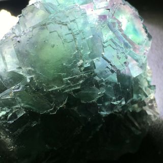 218.  5g Natural Translucent Green Trapezoidal Fluorite Crystal Mineral Specimen 2