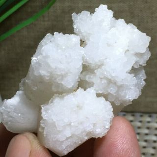 Rare Natural Cubic White Calcite Quartz Crystal Mineral Specimen Healing A255